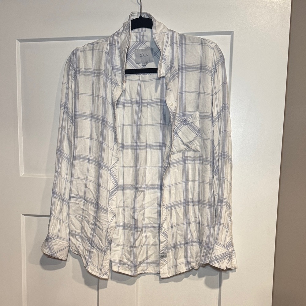 Rails White and Blue Checkered Shirt